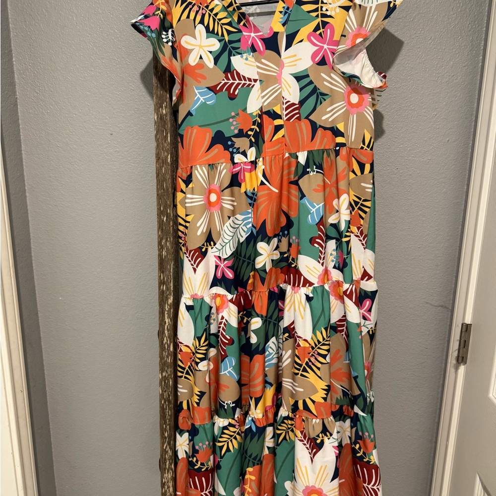 Floral Multicolor Maxi Dress